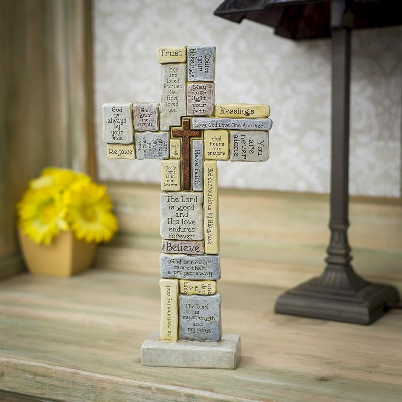 Roman Giftware Inc., Inspirational Crosswords Collection, 12.5" H Crossword Table Cross,Religious, Inspirational, Durable (6x1x12) - Image 4